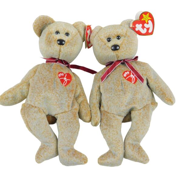 TY 1999 Beanie Babies Signature Bear Lot of 2 - Picture 1 of 7